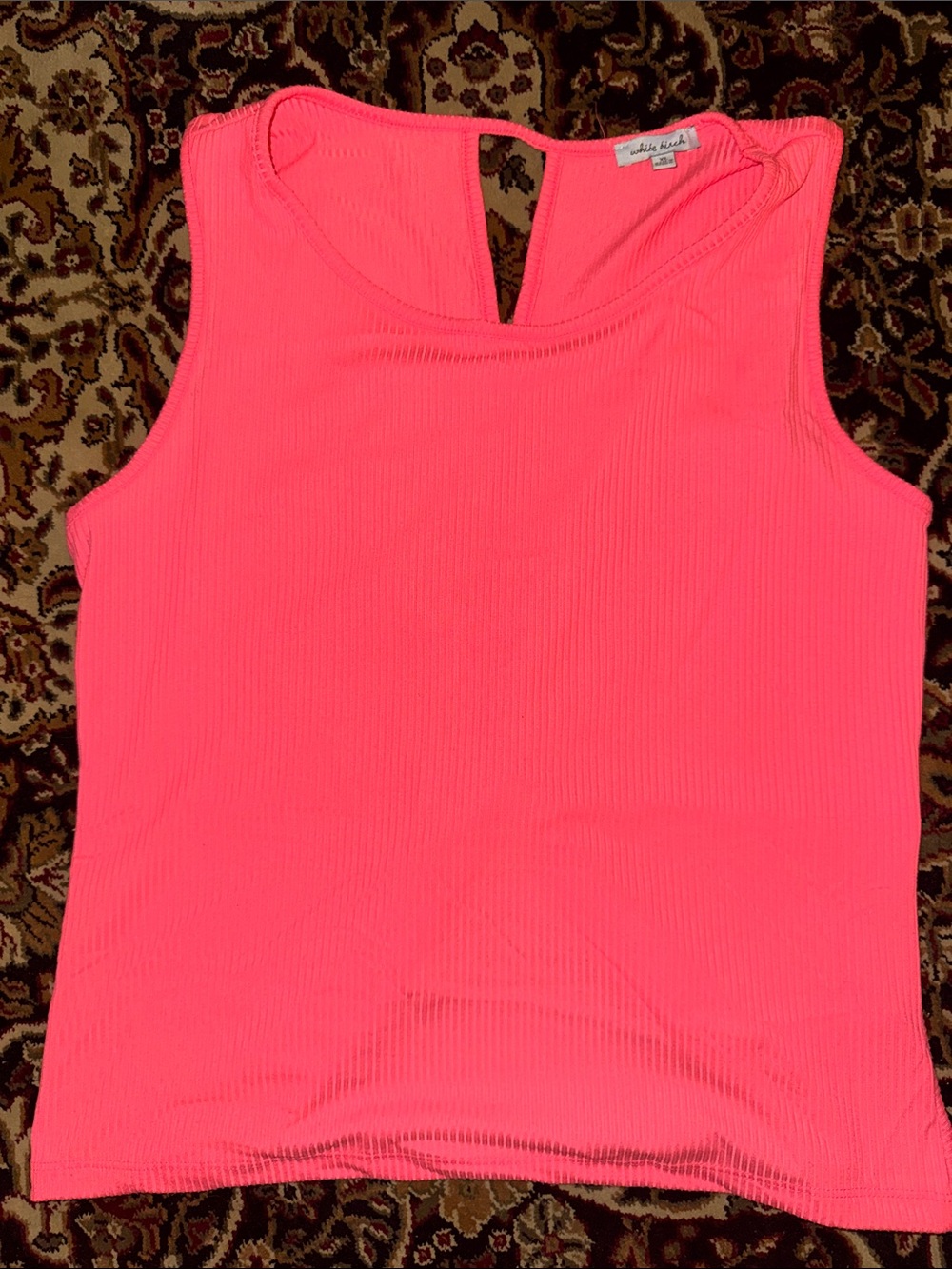 White birch- size XL Sleeveless Pink Ribbed Tank Top